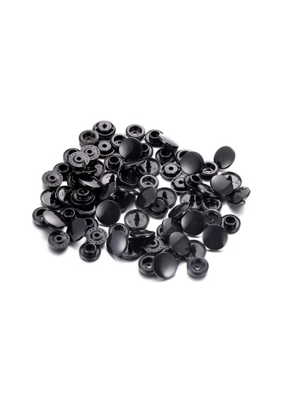 Plastik 12.5 MM Siyah Çıt Çıt Düğme 200 Set
