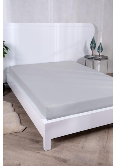 Aç-tak Lastikli Tek Kişilik Çarşaf 160x200+30 Cm Polycotton Matriss Serisi Açık Gri