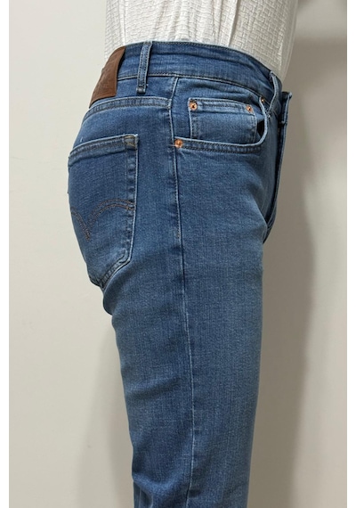 Hacker Denim Dmctekstil Erkek 1022 Yüksek Bel Rahat Kesim Boru Paça Jean Pantolon Koyu Mavi