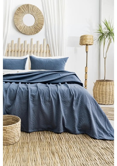 Şaheser Home Collection Yatak Örtüsü Çift Kişilik Silvia İndigo Renkli