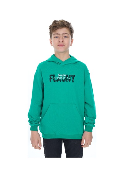 Toontoy Kids Toontoy Erkek Çocuk Flaunt Baskılı Sweatshirt Koyu Yeşil