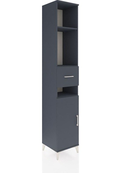 Hyperion Dolap 4 Raflı Tek Çekmeceli Tek Kapaklı 44x44x243 Antrasit-antrasit Antrasit