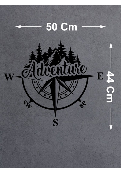 Pusula Ve Macera Sticker - Adventure 4x4 Off Road Pickup Sticker - Araba Oto Karavan Sticker - 00302 50x44 Cm