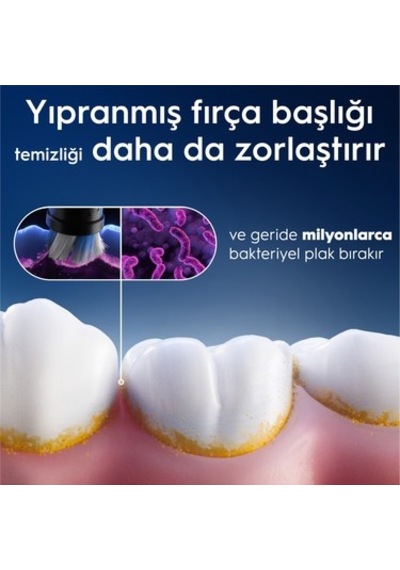 Beyaz Diş Fırçası Yedek Başlığı 2'li, Güçlü Temizlik Sağlar