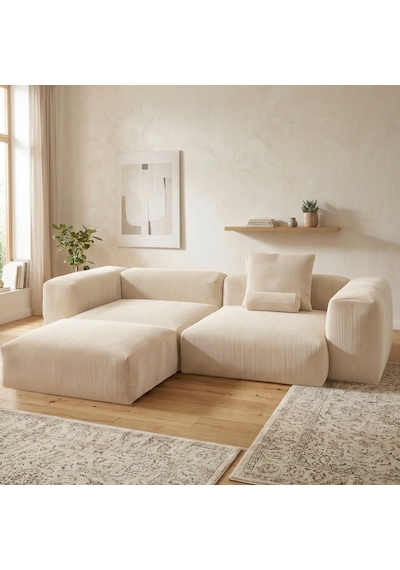 Relax Köşe Koltuk Takımı Sünger Koltuk Kanepe Divan Krem
