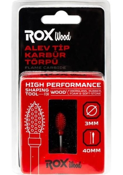 Rox Kamp Wood 279 Karbür Alev Tip Ahşap Şekillendirme Törpü Kırmızı