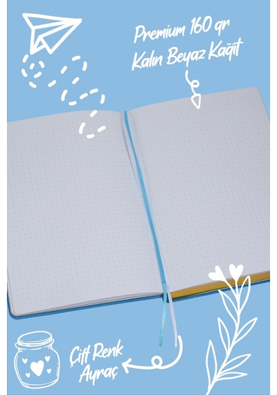 Victoria's Journals Bujo Keten Defter 96 Yaprak A5 160 Gr. Noktalı