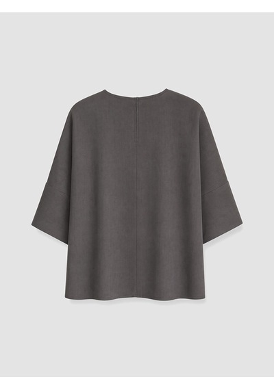 Lcw Vision Antrasit Bisiklet Yaka Oversize Bluz