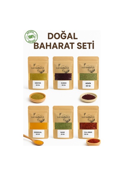 Sultanbahçe Doğal Baharat Seti - 6'lı Özel Karışım - Katkısız Ve Taze