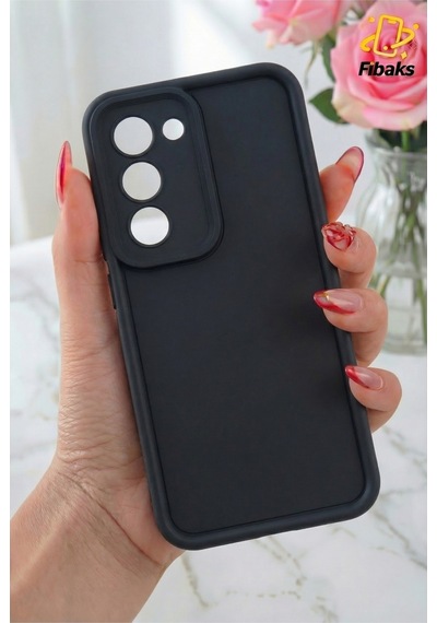 Fibaks Oppo A5 4g/5G 2025 Uyumlu Kılıf Kamera Korumalı Yumuşak Dokulu Darbe Emici Siyah Silikon Kapak