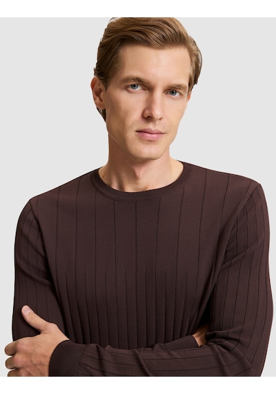 Pierre Cardin Koyu Kahverengi Slim Fit Kazak 50330165 Vr084