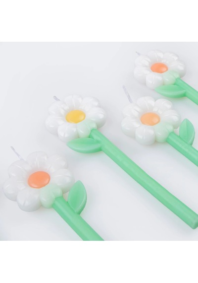 Meri Meri - Daisy Candles - Papatya Mumlar X6