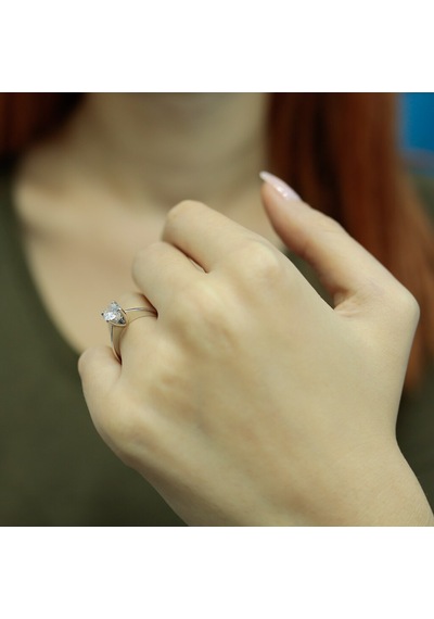 Lova G Renk 1 Karat Pırlanta Tektaş Yüzük - HRD Sertifikalı