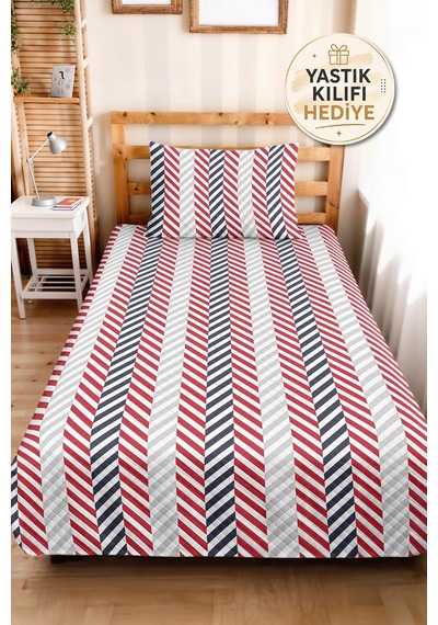 Kırmızı Geometrik Çizgili Genç Odası Tek Kişilik Pike Takımı - Lacivert Gri 160x220 Cm Yatak Örtüsü Günbatımı Kadife Demi Kırmızı Geometrik Çizgili Genç Odası Tek Kişilik Pike Takımı - Lacivert Gri 160x220 Cm Yatak Örtüsü Günbatımı Kadife Demi