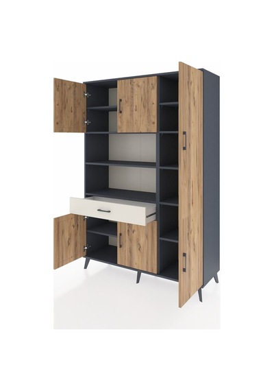 Hyperion Dolap 10 Raflı Tek Çekmeceli 6 Kapaklı 132x44x195 Antrasit-çam/aytaşı Atlas Çam/aytası Hyperion Dolap 10 Raflı Tek Çekmeceli 6 Kapaklı 132x44x195 Antrasit-çam/aytaşı Atlas Çam/aytası