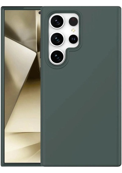 Samsung Galaxy Uyumlu, S24 Ultra Kılıf First Silikon - Koyu Yeşil