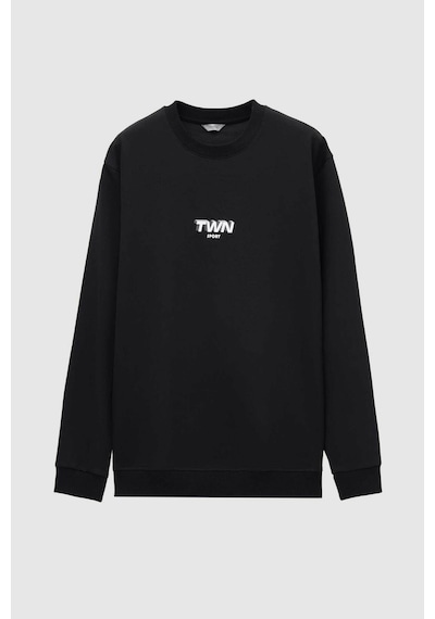 Twn Relaxed Fit Baskılı Erkek Sweatshirt 2ECE25ORT2791 - Siyah