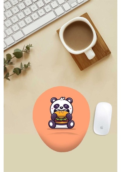 Fastfood Panda Desenli Bilek Destekli Mouse Pad Mousepad