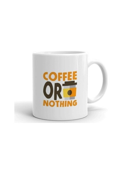Beyaz Coffee Or Nothing Baskılı Kupa