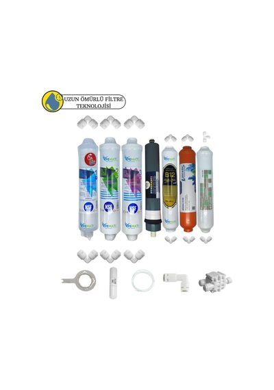 Pws Kapalı Kasa Su Arıtma İçin Uygun Sertifikalı 7lı Platinum Mebran Purefer+b12 Alkali+mineral Set