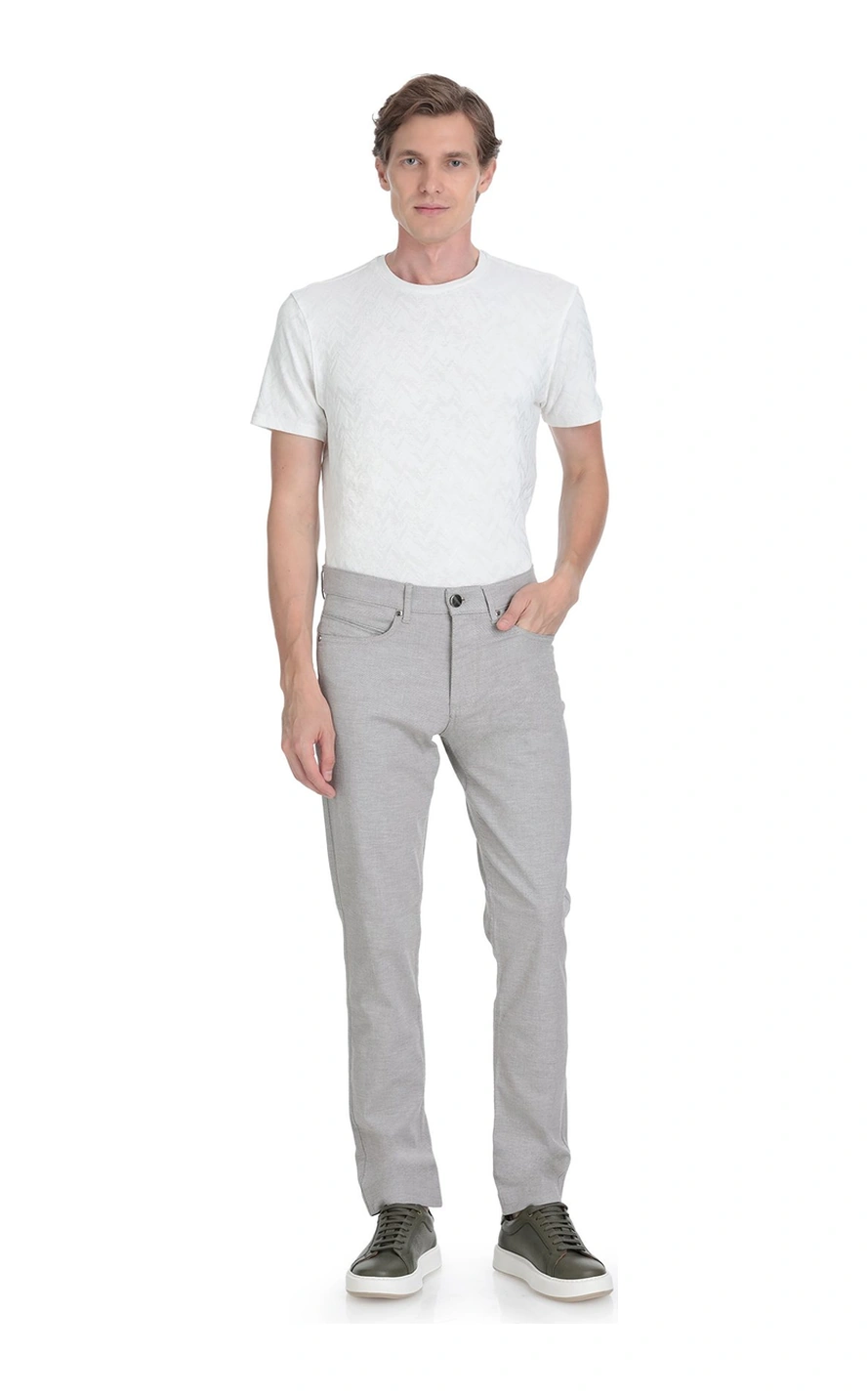 Hatemoğlu Beyaz Regular Fit Bisiklet Yaka Tişört 35797 350501