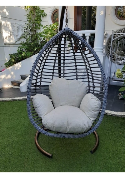 Zeta Home Rattan Salıncak Krem