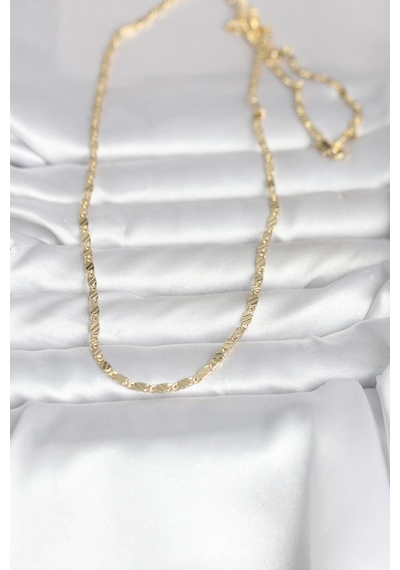 Cm 14k Gold Renk Çizgi Lazer Model 60 Cm Kadın Kolye - Altın