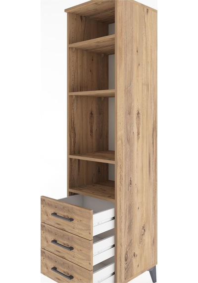 Hyperion Dolap 4 Raflı 3 Çekmeceli 44x44x182 Çam-çam Çam