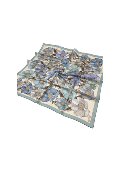 Armine İpek Eşarp 2026 Kış - 9403-35 Krem Mavi Twill Krem Mavi