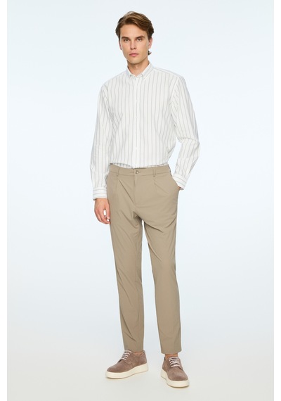 Morven Erkek Vizon Polyamid Trend Desenli Slim Fit Pantolon 26ys003006405 Vizon