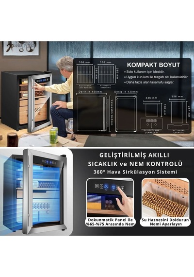 Berfmann Bfc574-sg Humidor 574 Puro Kapasiteli Elektronik Puro Dolabı