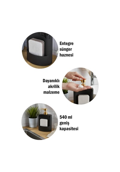 Oval Sıvı Sabunluk Sünger Hazneli Basmalı Mutfak Banyo Organizer Şık Tasarım Diğer