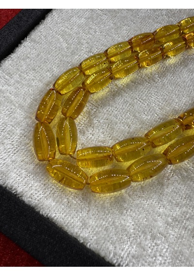 Damla Kehribar Gümüş Kozalı 13 Gram Tesbih Kaya Damla