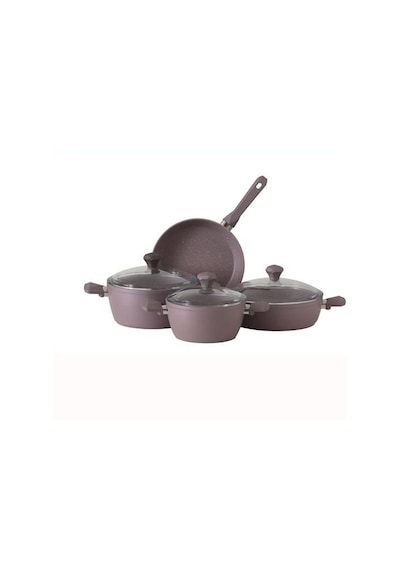 Pierre Cardin 7 Parça Graniks Granit Tencere Seti Mor