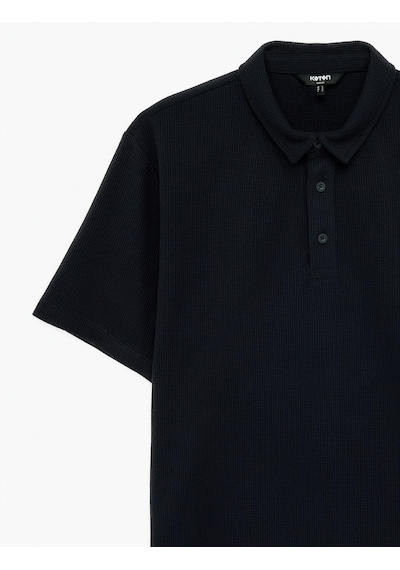 Koton Regular Fit Waffle Dokulu Düğmeli Kısa Kollu Polo Yaka Tişört Lacivert 6sam10071mk Koton Regular Fit Waffle Dokulu Düğmeli Kısa Kollu Polo Yaka Tişört Lacivert 6sam10071mk