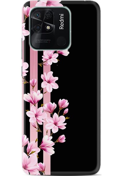 Xiaomi Redmi Poco C40 Kılıf Resimli Desenli Baskılı Silikon Pink Flowers 3 1393