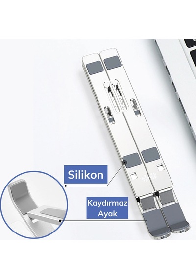 Buffer Ayarlanabilir Dizüstü Destek Tabanı Tamamen Katlanabilir Taşınabilir Laptop Yükseltici Diğer