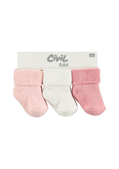 Civil Baby Basic Kıvrık Havlu 6- 3'lü Bebek Kız Çorap Set Standart