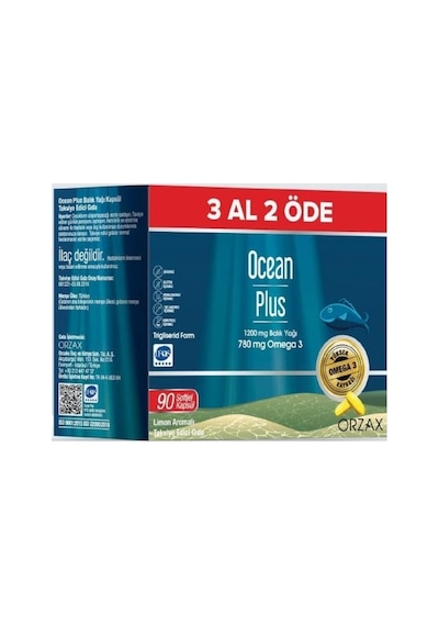 Orzax Ocean Plus 1200mg Balık Yağı 90 Kapsül