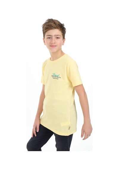 Toontoy Kids Toontoy Erkek Çocuk Present Baskılı Tişört Sarı