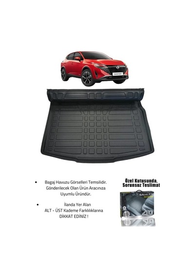 Sahler Qashqai E-power 2022 + Uyumlu 4.5d Premium Havuzlu Oto Paspas Ve Liner Marka 3d Alt Bagaj Hav
