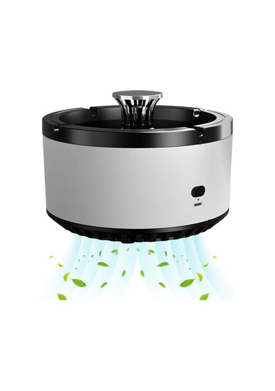 Akıllı Filtreli Küllük Usb Şarjlı Duman Emici Masaüstü Koku Azaltıcı Küllük Beyaz Model
