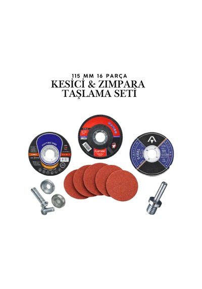 16 Parça Spiral Avuç İçi Taşlama Seti - 115mm Cırt Zımpara Tablası, Inox Kesici Ve Flap Disk Seti 16 Parça Spiral Avuç İçi Taşlama Seti - 115mm Cırt Zımpara Tablası, Inox Kesici Ve Flap Disk Seti