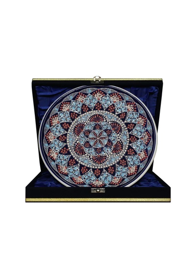 E38 El İşçiliği Çini Tabak 25 Cm - 6664