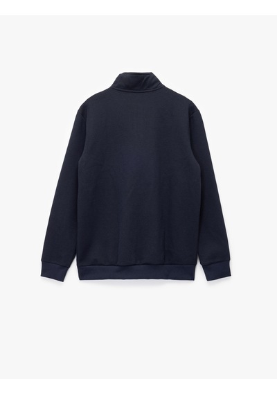 Koton Regular Fit Uzun Kollu Fermuar Detaylı Dik Yaka Sweatshirt Lacivert 7wam70009mk