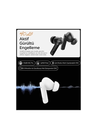 Spigen Audio Tws P20 Bluetooth Kablosuz Kulaklık - Anc Pro Aktif Gürültü Engelleme & 10mm Graphene
