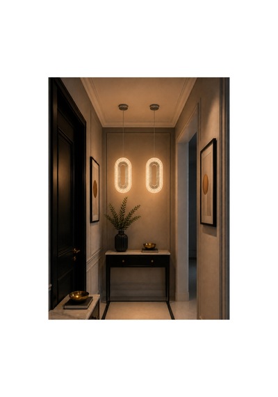 Eleni Modern Tasarım 2 Adet Krom 3 Renk Sarı Günışığı Ve Beyaz - Ledli Banyo - Mutfak - Salon Ledli Sarkıt Gümüş
