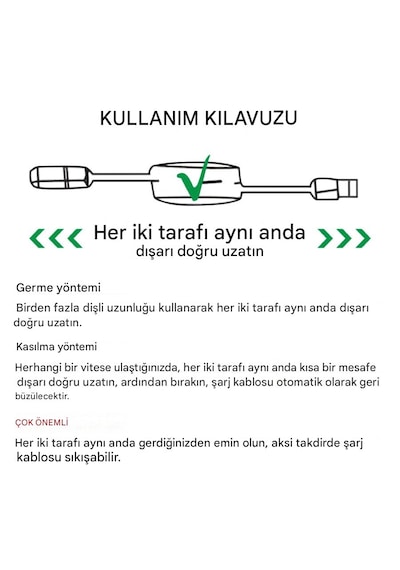 Zuidid - Fc151 - 3 Ü 1 Arada 100w 3a Hızlı Şarjlı 1.2 Metre Geri Çekilebilir Çoklu Şarj Kablosu (Şarj Kablosu)-Evet