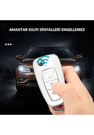 Ford Focus Mondeo Fiesta Kuga Transıt Tourneo C Max S Max Galaxy Ranger Tpu Anahtar Kılıfı Beyaz