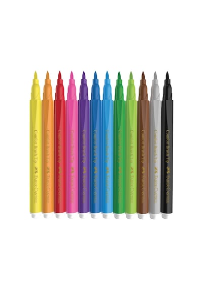 Faber-castell Comfort Fırça Uçlu Keçeli Kalem Yıkanabilir 12 Renk